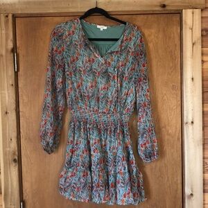 Easel long sleeved floral mini dress